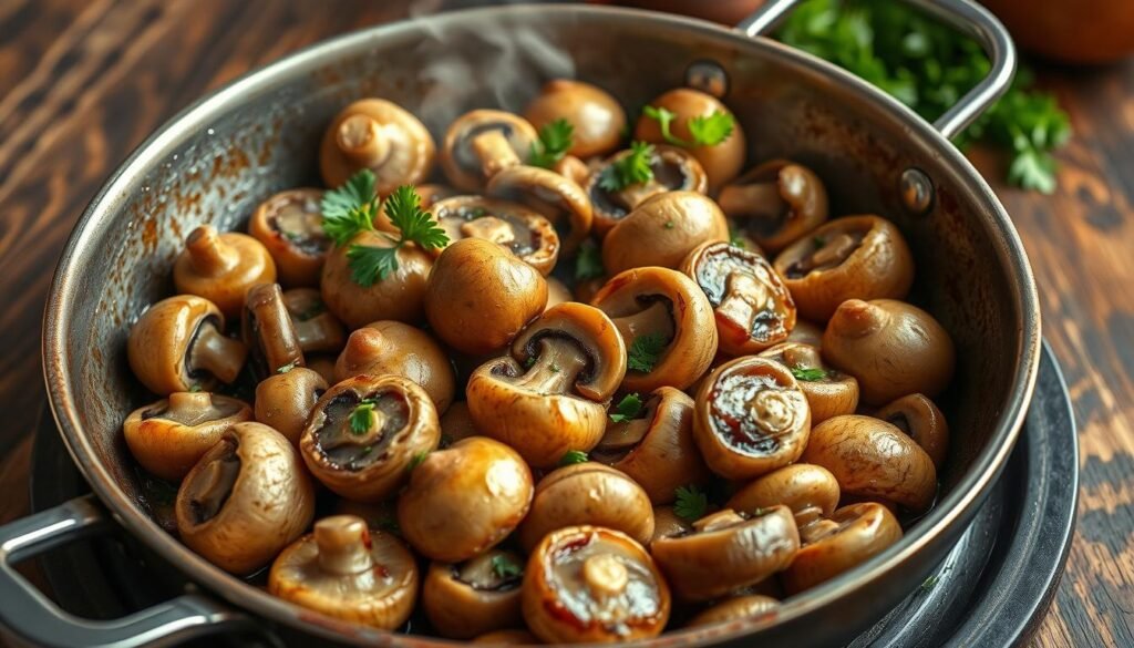 sautéed baby bella mushrooms